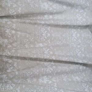 Willow Road oatmeal and white shower curtain